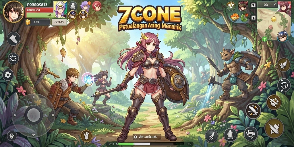 Tampilan gameplay seru dari game Anime 7CONE.