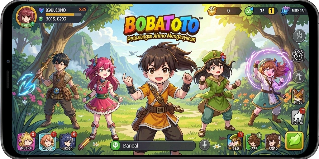 Tampilan gameplay BOBATOTO yang penuh aksi dan warna.