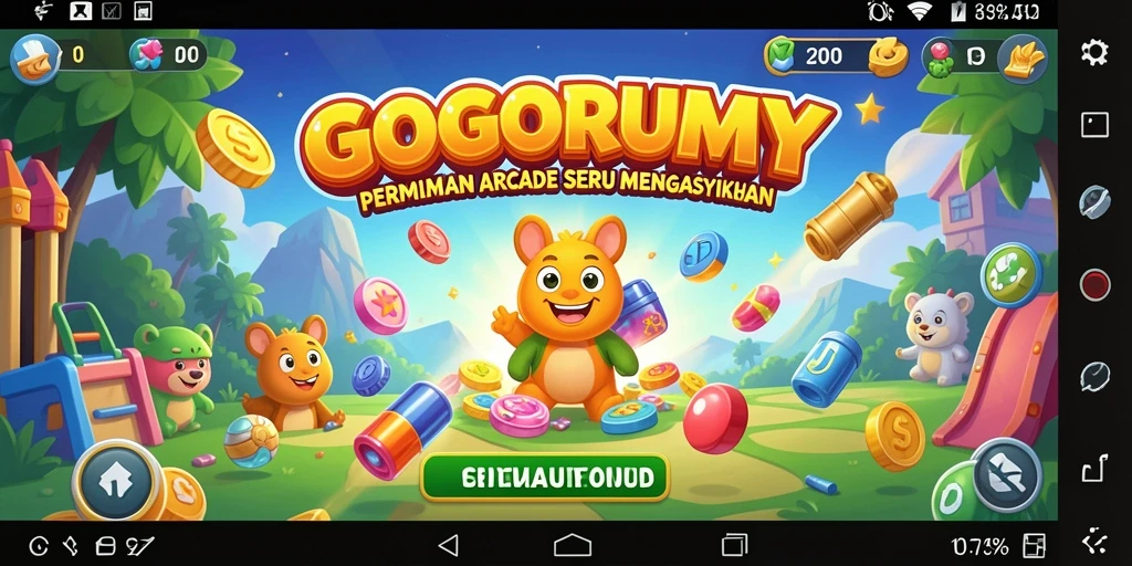 Screenshot gameplay GOGORUMMY menampilkan aksi seru dalam permainan Arcade.