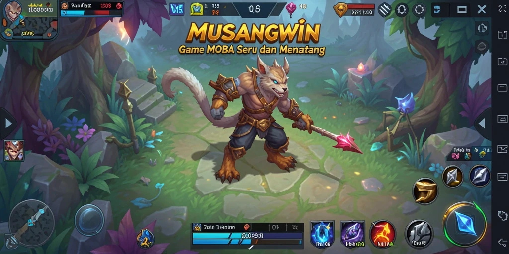 Gameplay seru dalam pertandingan MOBA MUSANGWIN.