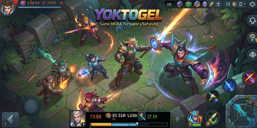 Gameplay seru MOBA di YOKTOGEL dengan pertarungan tim yang strategis.