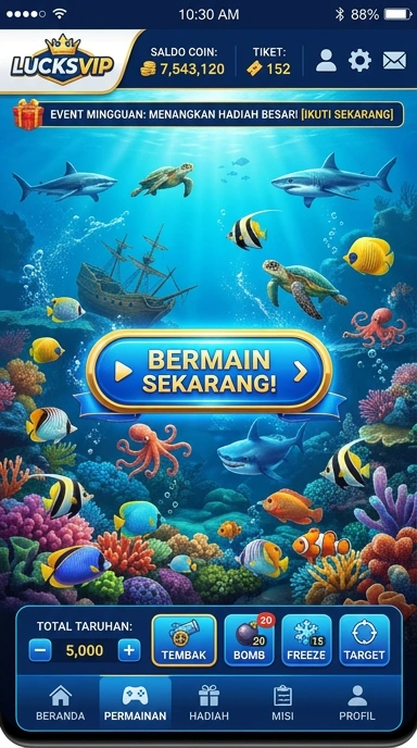 Tampilan beranda aplikasi Lucksvip yang menampilkan pilihan aplikasi terbaru.